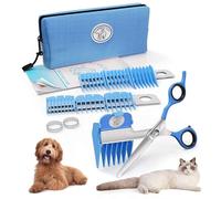 Scaredy Cut Kit silenziatore per toelettatura per gatti e cani - Alternativa silenziosa ai tosaerba elettrici per gli animali - per destrimani, colore blu