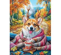 Scarf Corgi Rompicapo 300 Pezzi Per Regalo Di Battesimo Cartone Spesso Per Bambini Fairy Tale Wild Animals Fantasy Tema Baby Per Attività Educativa Con Confezione Regalo Da Passatempo 300 PCS