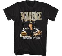 Scarface Gold Movie Logo Tony The World is Yours Men's T Shirt al Pacino Black L