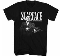 Scarface Scarface-Front Adult Short Sleeves T-Shirt Black M