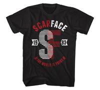 Scarface The World Is Yours T-Shirt Manica Corta Girocollo Nero Cotone