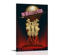 Scarface The World Is YoursCanvas - Poster decorativo su tela, poster da parete e stampa artistica moderna, per camera da letto familiare, 40 x 60 cm