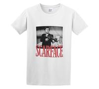 Scarface Tony Montana Big Guns Little Friend Pacino Gangster Movie Men's T-Shirt White Graphic Unisex Tee Shirt 3XL
