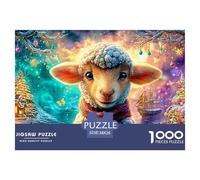 Scarfed Lamb in A Snowy, Festive Scene Puzzle Da 1000 Pezzi Dream Sheep Sfida Di Ingegno Per Tutte Le Età 38x26cm/1000pcs