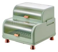 Scaricatore di posa con coperchio - Rack di plastica a doppio strato per cucchiai, forchette, coltelli e bacchette.La scatola dell'organizzatore di stoccaggio degli alimenti antipolvere mantiene gli u