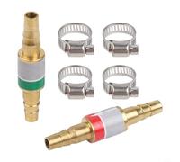 Scaricatore di ritorno per ossigeno e acetilene propano, 2 pezzi con 4 morsetti in acciaio inossidabile, valvola di ritegno del gas in ottone per strumenti di saldatura per saldatura, 8 m