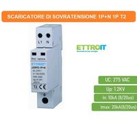 SCARICATORE LIMITATORE DI SOVRATENSIONE 1 MODULO TIPO T2 1P+N 10KA-20KA SPD