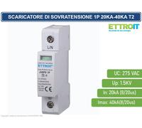 SCARICATORE LIMITATORE DI SOVRATENSIONE 1 MODULO TIPO T2 1P 20KA-40KA SPD A LIMI