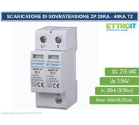 SCARICATORE LIMITATORE DI SOVRATENSIONE 2 MODULI TIPO T2 2P 20KA-40KA SPD A LIMI
