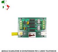 SCARICATORE SOVRATENSIONI 2 LINEE TELEFONICHE EXTRATENSIONE ADSL TERRA ANTIFURTO