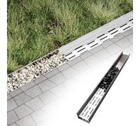 Scarichi da trincea resistenti con griglia, copertura superiore con ciottoli, canale di drenaggio decorativo per marciapiede da giardino, kit di scarico in acciaio inossidabile