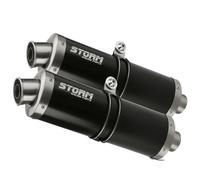 Terminali Scarichi Storm by Mivv nero Oval acciaio Yamaha Xt 660 X/r 2004 > 2016