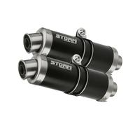 Scarichi Storm by Mivv Oval Nero acciaio inox per Kawasaki Zzr 1400 2006 > 2007