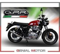 Gpr Exhaust Systems Deeptone Inox Double Royal Enfield Continental 650 19-20 Euro 4 Cat Homologated Muffler Argento Homologated