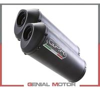 G.P.R. Scarico Slip-on per Yamaha BT Bulldog 1100 2002-2007 Ghisa Dual Catalizzato Omologato Nero
