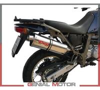 G.P.R. Scarico Trioval Dual per Aprilia Pegaso Strada 650 05-09 Omologato Argento Slip-on