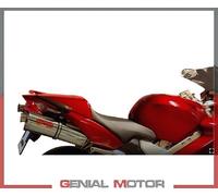 G.P.R. Scarico Trioval Dual per Honda VFR 800 V-TEC 2002-2013 Omologato Slip-On Argento