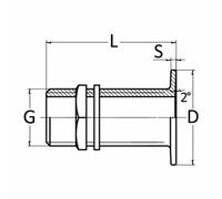 Scarico a mare filo ottone cromato 1" - 1 PZ Osculati - 17.324.13 - 1732413