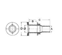 Scarico a mare inox 3/4" x 24 mm - 1 PZ Osculati - 17.524.02 - 1752402