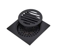 Scarico a pavimento comune for bagno Anti-odore Ottone nero Sifone for quadrato Griglia for rifiuti Copertura rotonda Filtro for capelli Accessori for doccia
