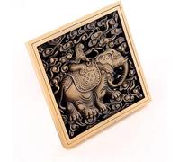 Scarico a pavimento con coperchio, for scarico a intagliato in stile vintage quadrato in ottone antico, accessorio for il bagno