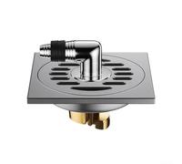 Scarico a pavimento in acciaio inox con anima in rame, controllo automatico e filtro detriti per doccia bagno, grigio, 10 x 10 cm (5)