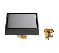 Scarico a pavimento in acciaio inox grigio, valvola di chiusura automatica con nucleo in rame resistente, filtro detriti per bagno e doccia, resistente, dimensioni 10 x 10 cm (8)