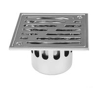 Scarico a pavimento in acciaio inox, per esterni e cortili e interni, in bagno, cucina, garage, cantina, piscina, ambienti e design funzionale (110 x 110 mm)