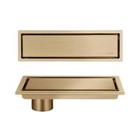 Scarico a Pavimento Invisibile in Acciaio Inossidabile 304, Scarico Doccia antiodore esteso Nascosto Dorato, Accessori per Il Bagno, Lato Dorato, 10x20 cm, Lato Dora,Gold Side-10x40cm