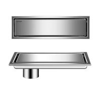 Scarico a Pavimento Invisibile in Acciaio Inossidabile 304, Scarico Doccia antiodore esteso Nascosto Dorato, Accessori per Il Bagno, Lato Dorato, 10x20 cm, Lato lumi,Bright Side-10x20cm