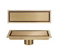 Scarico a Pavimento Invisibile in Acciaio Inossidabile 304, Scarico Doccia antiodore esteso Nascosto Dorato, Accessori per Il Bagno, scolapiatti, Lato Dorato, 10x20,Gold Mid-10x40cm