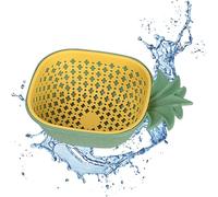Scarico Basket - Draining Basket | Pineapple Shape Thicken Double Layer Draining Basket, Hollow Out Double Fruits Vegetable Washing Basket, For Storage - Doppio Scarico Basket