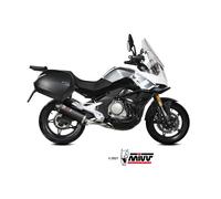 Scarico CF MOTO 650MT Mivv Oval Inox Nero con Coppa Carbonio CF.002.LVC