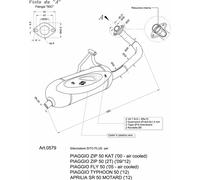 0579 - Marmitta Leovince Sito 2 Tempi Aprilia SR 50 MOTARD - Piaggio ZIP FLY 50