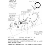 Scarico Completo Leovince HM Tt Alu Mbk Booster/Next Generation 1988 > 1999