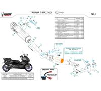 Scarico Completo Mivv SR-1 Titanio Nero per YAMAHA T-MAX 560 2025 > 2026