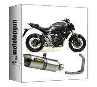 scarico completo omologato open arrow thunder in alluminio con fondello in carby compatibile con yamaha mt07 mt-07 2014 2015 2016 2017 2018 2019 2020 mototopgun 71817ak + 71655mi