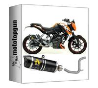scarico completo omologato open arrow thunder in alluminio nero con fondello in carby compatibile con ktm duke 125 2011 2012 2013 2014 2015 2016 mototopgun 51510akn + 51010mi