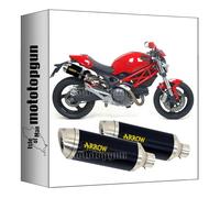 scarico completo omologato open arrow thunder in alluminio nero con fondello in inox compatibile con ducati monster 696 2008 2009 2010 2011 2012 2013 2014 mototopgun 71731aon*