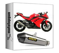 scarico completo omologato open arrow x-kone in nichrom con fondello in carby compatibile con kawasaki ninja 300 2013 2014 2015 2016 mototopgun 71801xki