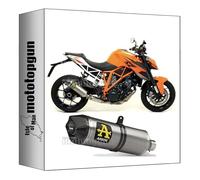 scarico completo race doppio terminale arrow race-tech in titanio con fondello in carby compatibile con ktm 1290 superduke 2017 2018 2019 mototopgun 71820pk