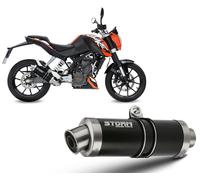 Scarico Completo Storm by Mivv Gp Nero acciaio inox per Ktm 125 Duke 2011 > 2016