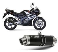 Scarico Completo Storm by Mivv Oval Nero inox per Honda Cbr 125 R 2011 > 2016