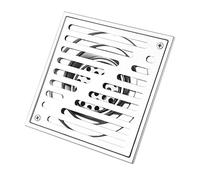 Scarico da pavimento in acciaio inox quadrato, anti-odore, per bagno, doccia, con grande calibro, Acciaio inossidabile, 150 x 150 mm