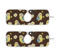 scarico del rubinetto del lavandino per lavello della cucina ad asciugatura rapida appendibile 2 confezioni rubinetto tappetino schizzi previene l'accumulo di umidità 23 6 "stile kawaii Budgerigar