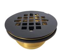 Scarico doccia a compressione in ottone Westbrass D206B-12A da 2"""" senza sigillatura con griglia rotonda da 4-1/4"""" in bronzo oliato, confezione