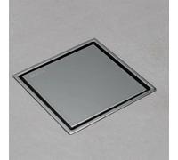 Scarico doccia a pavimento 15x15 cm con canalina quadrata e sifone acciaio inox