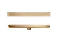 Scarico doccia sottile in acciaio inox design invisibile scarico a pavimento per bagno cucina WC e balcone (dimensioni: 10 x 60 cm Colore: oro) Soluzione flusso d'acqua