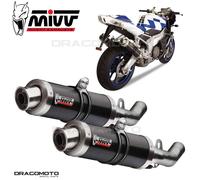 Terminali Scarichi MIVV GP Nero Acciaio inox per Aprilia Rsv 1000 2004 > 2008