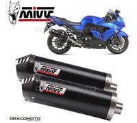 Scarico doppio KAWASAKI ZZR 1400 2006 2007 MIVV Oval Nero CC